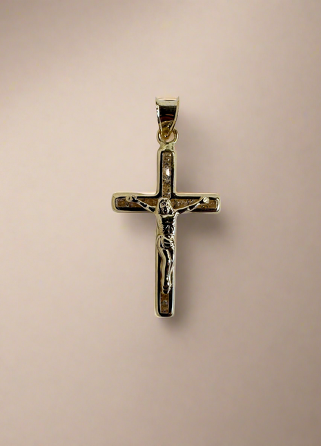 Gold cross with zircons