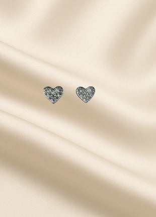 Earrings Heart with Zircons