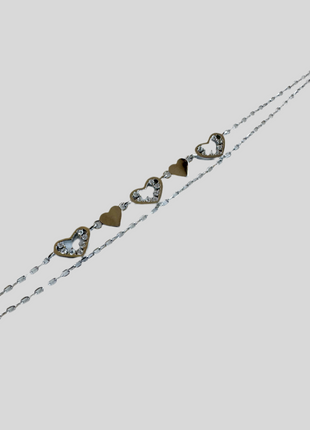 Silver bracelet with heart motif