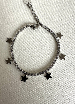 Stainless steel bracelet with stars