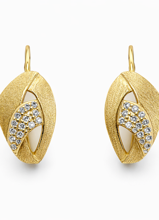 Earrings - silver with gilding and zircons