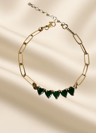 Bracelet with heart-shaped zircons