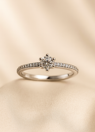 White gold ring with diamonds
