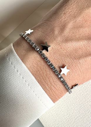 Stainless steel bracelet with stars