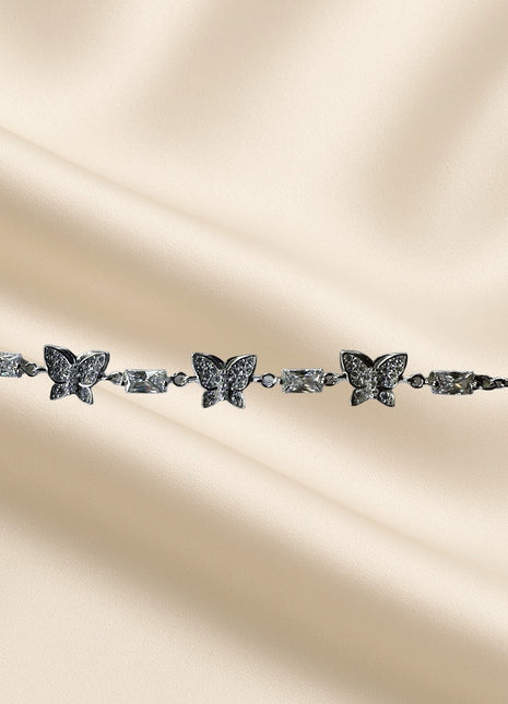 Schmetterlingsarmband aus Silber und Zirkon