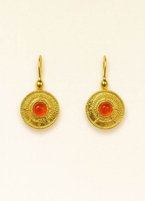 Srebrne naušnice sa pozlatom i karneolom