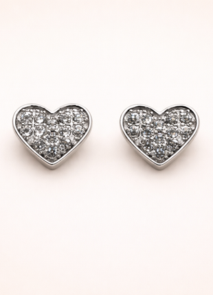 Earrings Heart with Zircons