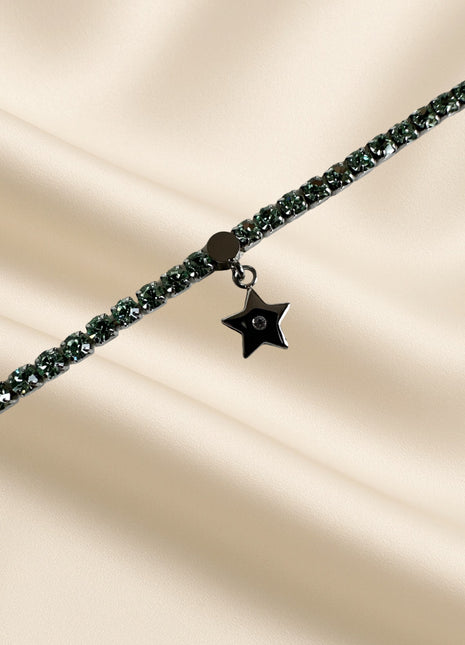 Armband mit mintgrünen Zirkonen und einem Stern