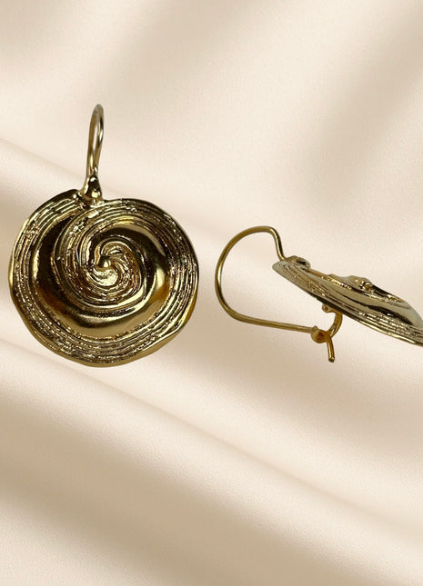Srebrne naušnice sa pozlatom u obliku spirale