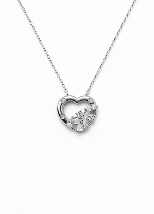 Heart Necklace with Zircons