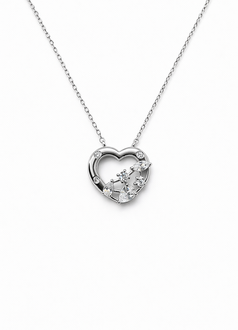Heart Necklace with Zircons