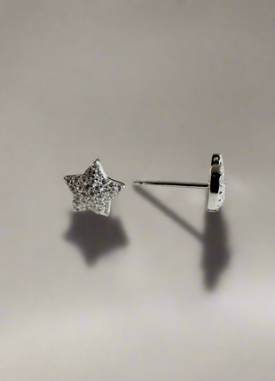 Earrings Star &amp; Moon with zircons