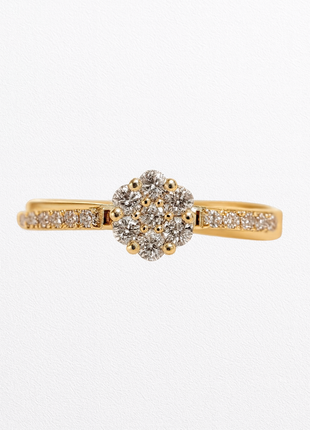 Prsten od žutog zlata s dijamantima (0,20 ct)