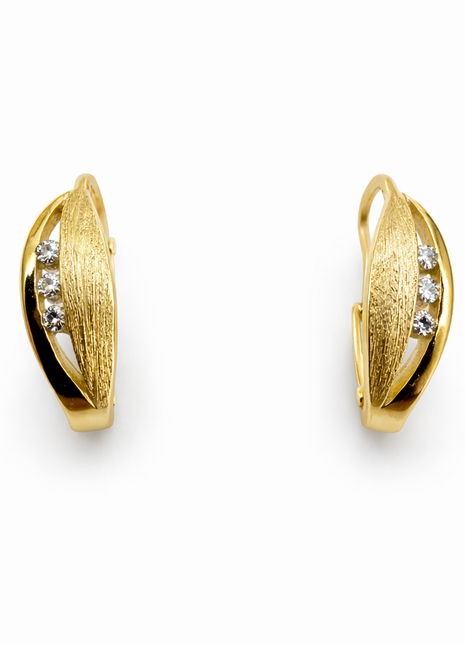 Naušnice – srebro s pozlatom, mat i sjaj