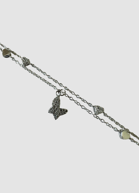 Doppelarmband mit Schmetterling und Herz