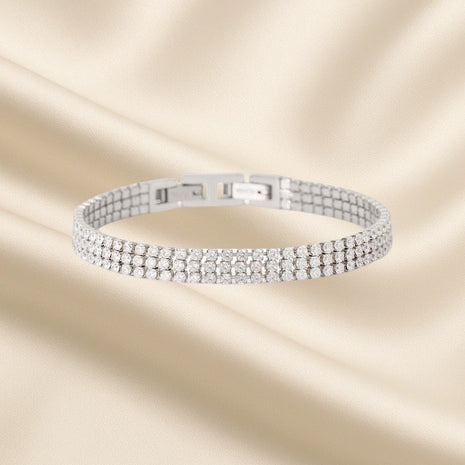 Armband mit drei Reihen Zirkonia