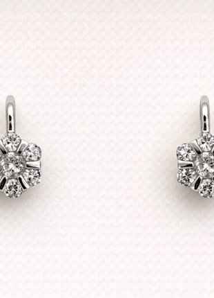 Srebrne cvjetne naušnice s cirkonima – elegantan dizajn