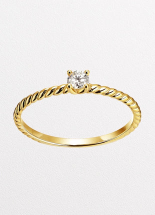 Zlatni zaručnički prsten s briljantom