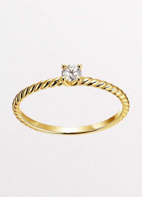 Zlatni zaručnički prsten s briljantom