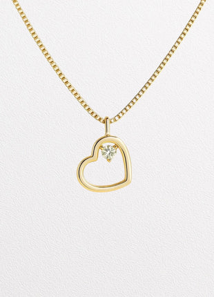 Zlatna ogrlica s dijamantom u obliku srca