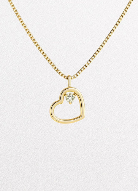 Zlatna ogrlica s dijamantom u obliku srca
