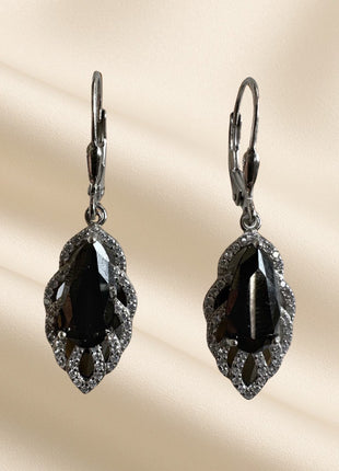 Black accent dangle earrings