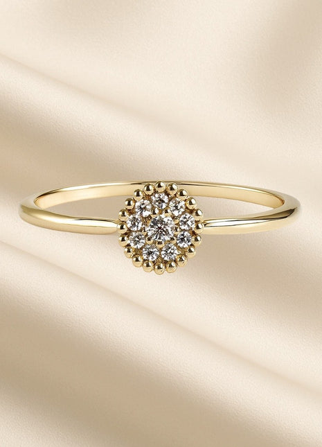 Gold engagement ring with diamonds