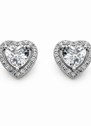 Naušnice srce s cirkonima
