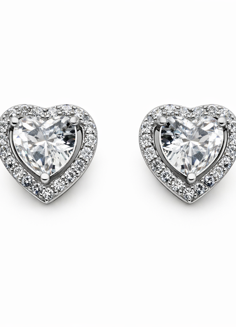 Naušnice srce s cirkonima