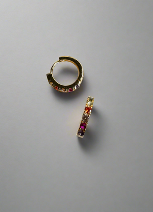 Gold-plated mini bangles with colorful zircons