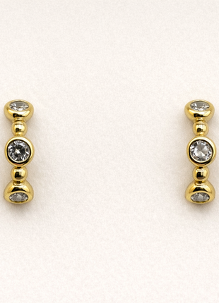 Pozlaćene naušnice s  cirkonima – elegantan dizajn