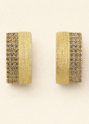 Pozlaćene srebrne naušnice s cirkonima – baršunasti sjaj