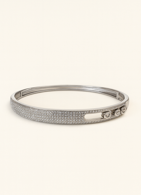 Srebrna narukvica s pavé cirkonima